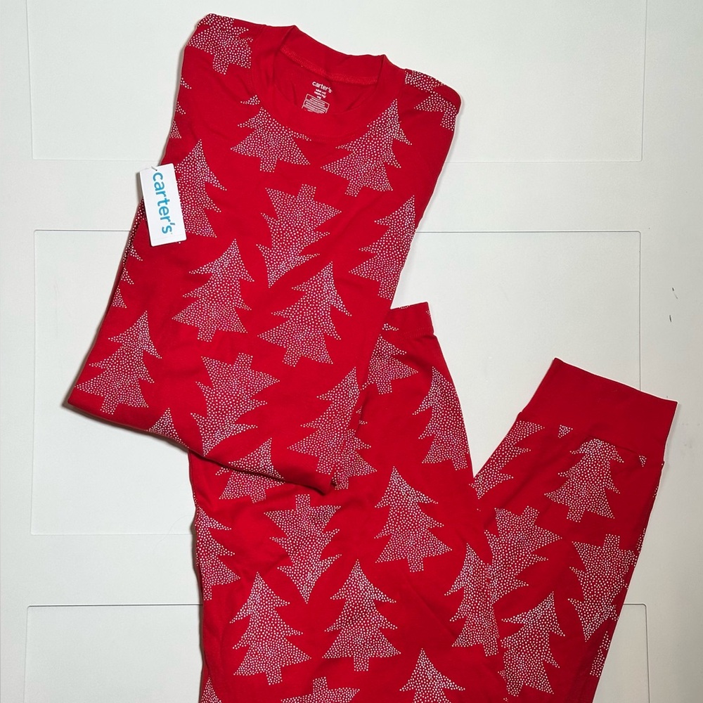 NWT Carter's Unisex Adult Red Holiday Tree Pajama Set Size XXL